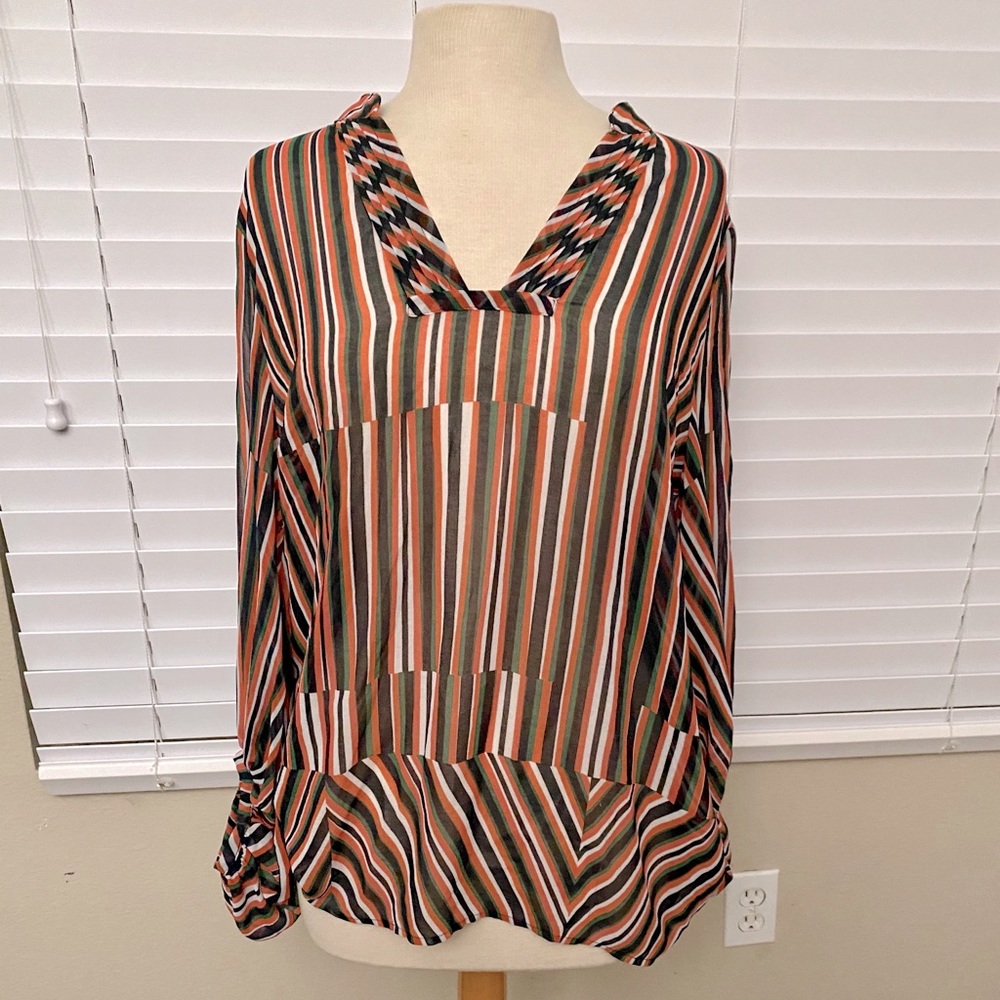 Sheer stripped Blouse - CABI...